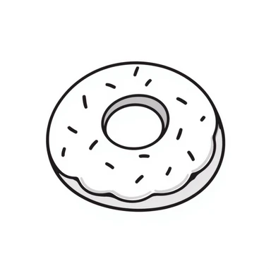 playful hand-drawn doodle of an aesthetic bagel with playful lines sticker