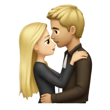 romantic outdoor couple kiss, she is blonde, he has dark Brown Hair  sticker