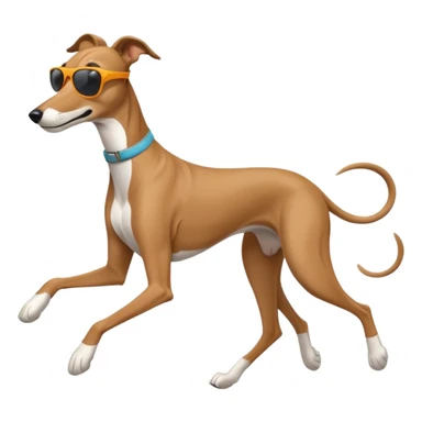 Greyhound wearing running shoes and sunglasses  sticker