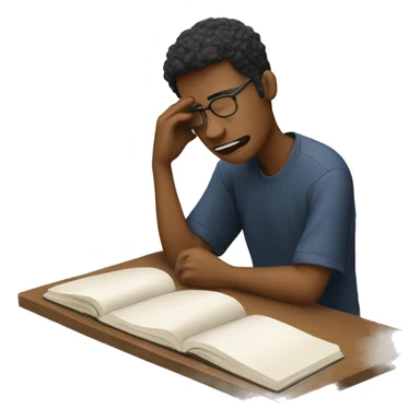 create a person studying while crying  sticker