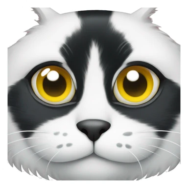 A white cat with big black spots and yellow eyes sticker