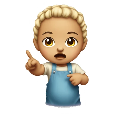 angry baby girl pointing with hand sticker