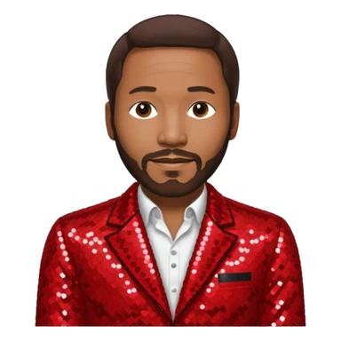 Marvin Gaye with dark brown hair, red sequin outfit sticker