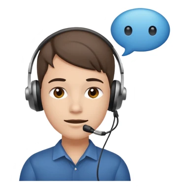 person with headset and speech bubble, user interview sticker