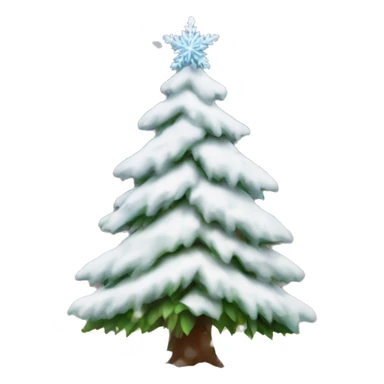 snow covered Christmas tree sticker