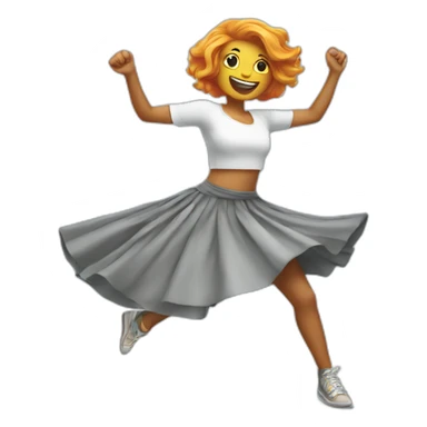 fish in a skirt dancing breakdance sticker