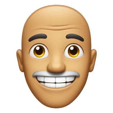 Man with funny smile sticker