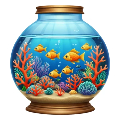 aquarium vintage with fish and coral inside sticker