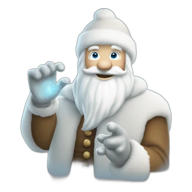 cool Father Frost hands Rock sign sticker