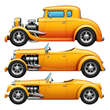 Hot Rod and Custom car & bike emojis sticker