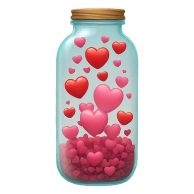 Hearts in jar sticker
