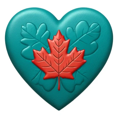 Teal heart with Canadian money sticker