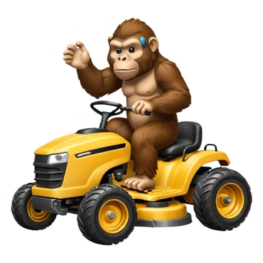 Ape riding in a lawnmower  sticker