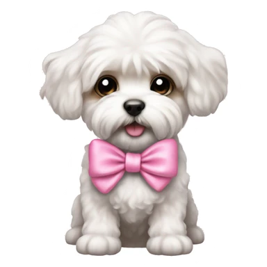schichon puppy pink bow sticker