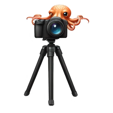 octopus tripod, wih camera sa head sticker