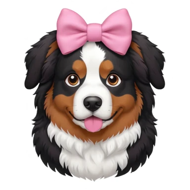 Bernese mountain dog with pink bow sticker