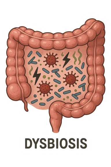 intestino con disbiosi  sticker