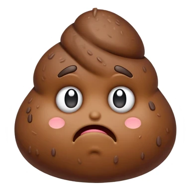 sad disappointed poop character sticker