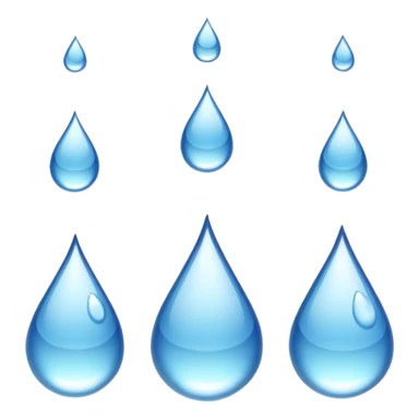3 water droplets stack on top of each other vertically with two water droplets on the sides; 5 droplets total sticker