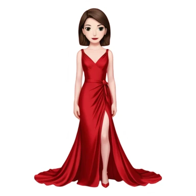 Anne Hathaway in red dress, red carpet sticker
