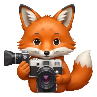 red fox white camera sticker