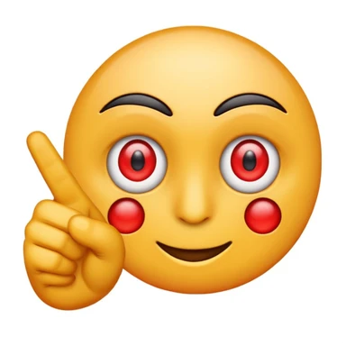 red eyes emoji with a pointing hand sticker