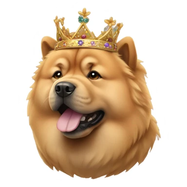female chow chow with crown sticker