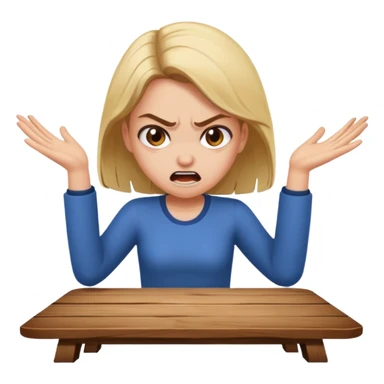 girl flipping table over angrily sticker