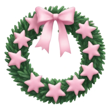 simple light pink christmas wreath sticker