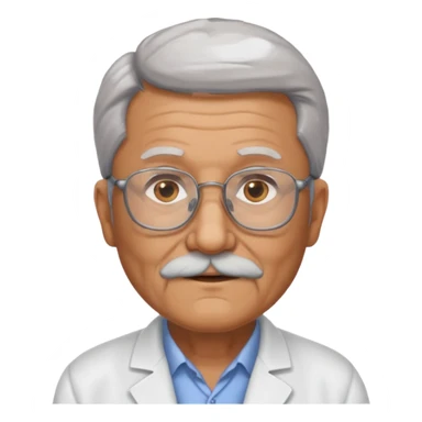 una imagen de un abuelo de 63 años sin bata medica con gafas sticker