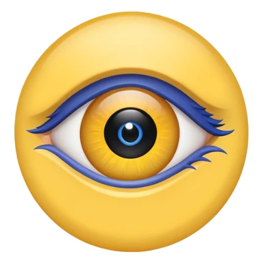 Yellow circle with an eye towards the middle left of the circle sticker