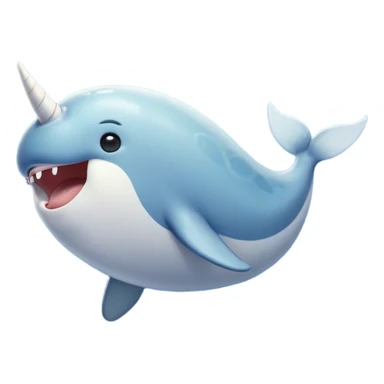 Cinematic Cute Yawning Narwhal Portrait Emoji, Head tilted slightly with a dramatic, wide-open yawn, showcasing a sleek, graceful form and a subtly curved tusk, sleepy eyes half-closed in drowsy contentment, Simplified yet irresistibly adorable features, highly detailed, glowing with a soft, cozy oceanic glow, high shine, relaxed yet expressive, stylized with a touch of whimsical charm, bright and endearing, soft glowing outline, capturing the essence of a drowsy yet affectionate sea guardian that seems ready to drift out of the screen for a nap! sticker