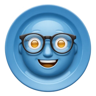 talking plate blue with glassess sticker