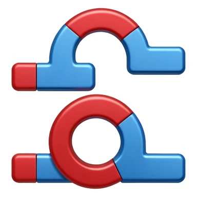 two Magnet Attraction which is in blue and red color in a u shape  sticker