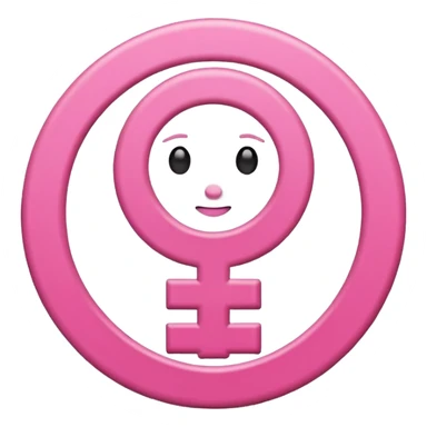 female gender symbol, simple pink color, classic emoji style, suitable for Discord role icon sticker
