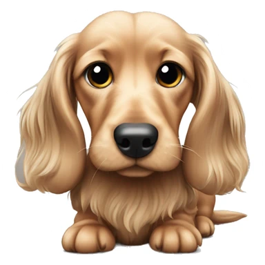 Chunky Miniature long haired dachshund while body sticker