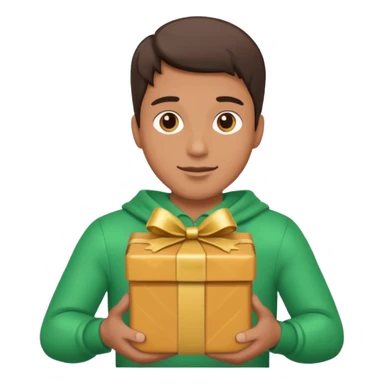 man with a gift in his hands sticker