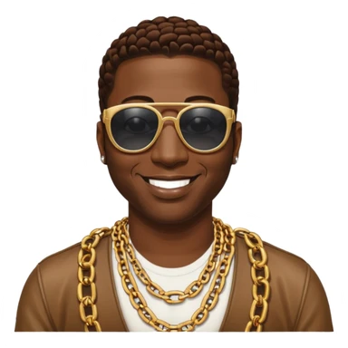Gucci Mane with chains on and sunglasses sticker