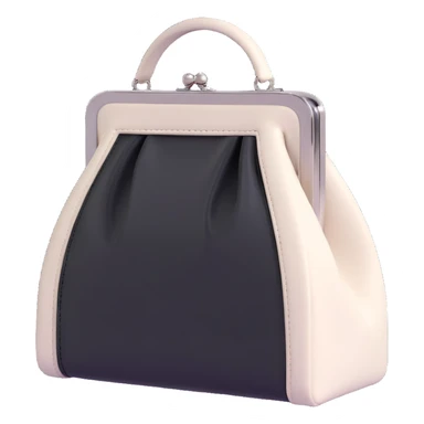 Back white gothic purse without background sticker