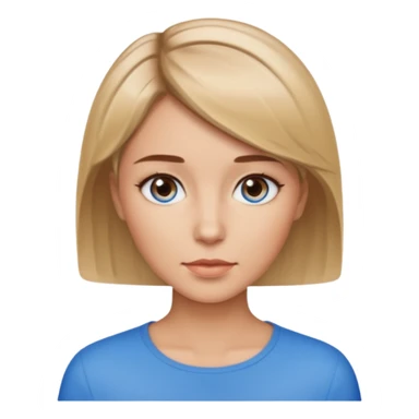 frau braune kurze Haare mit blonden spitzne, blaue Augen sticker