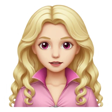 Blonde long wavy hair vampire with soft pink clothes sticker