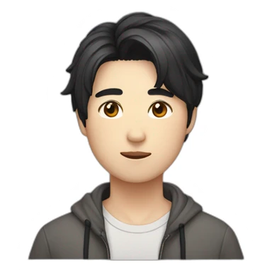 Korean man ,30 years old, with black hair,and he’s look like cat sticker