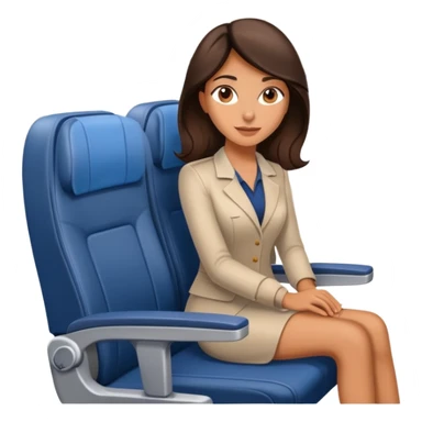 Brunette sitting on airplane seat sticker