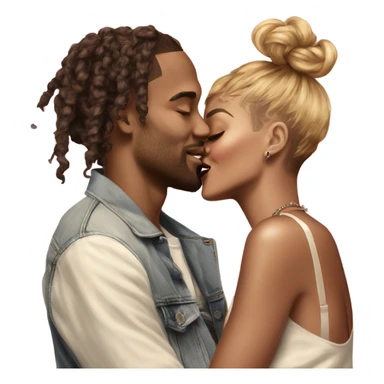 Hyper Realistic Breezy and Rhianna romantic photo  sticker
