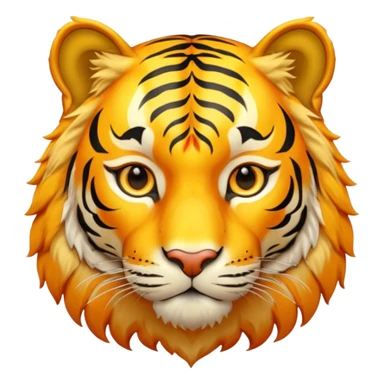 Gold tiger holding a sun ☀️🐯 sticker