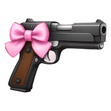 Gun with pink bow  sticker