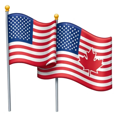Mix flag Canada and USA sticker