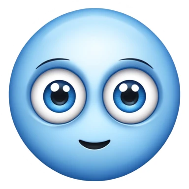 two separate cartoon eyes, simple and friendly sticker