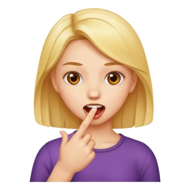 Chica mordiéndose el dedo sticker