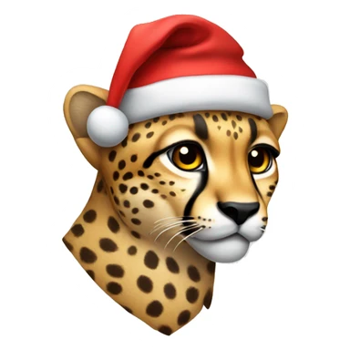 Cheetah with a Santa hat sticker